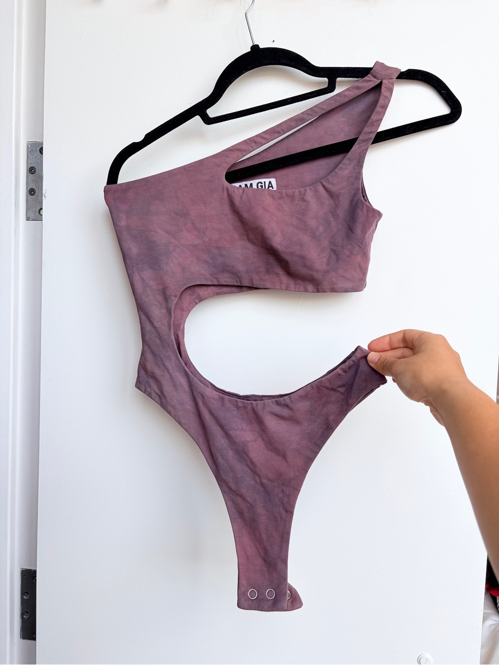 I.AM.GIA Rose-Mauve One-Shoulder Bodysuit